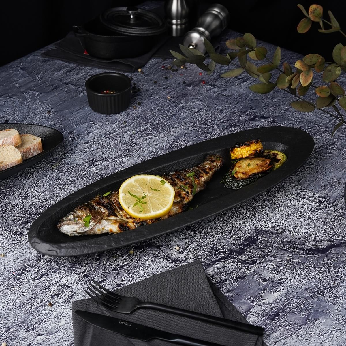 Блюдо для подачи  Black Raw Steller 40,8*14*3,5 см, P.L. Proff Cuisine