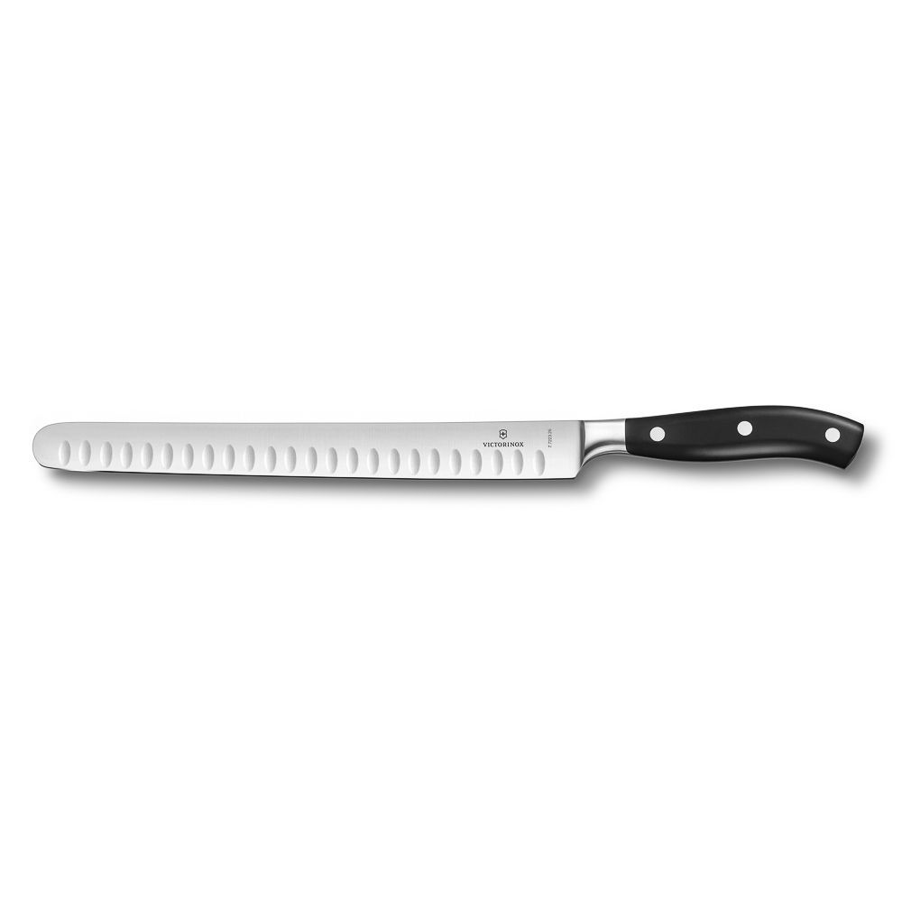 Нож Слайсер Victorinox Grand Maitre 39,5(26) см, рифленый край, ширина 3 см, ручка пластик, кованая