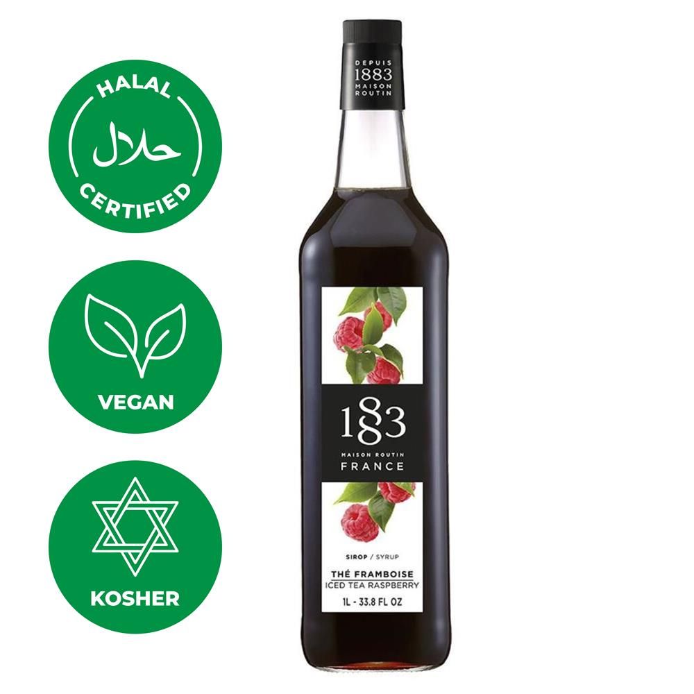 Сироп 1883 Maison Routin Холодный чай со вкусом малины (Iced Tea Raspberry), 1 л, стекло