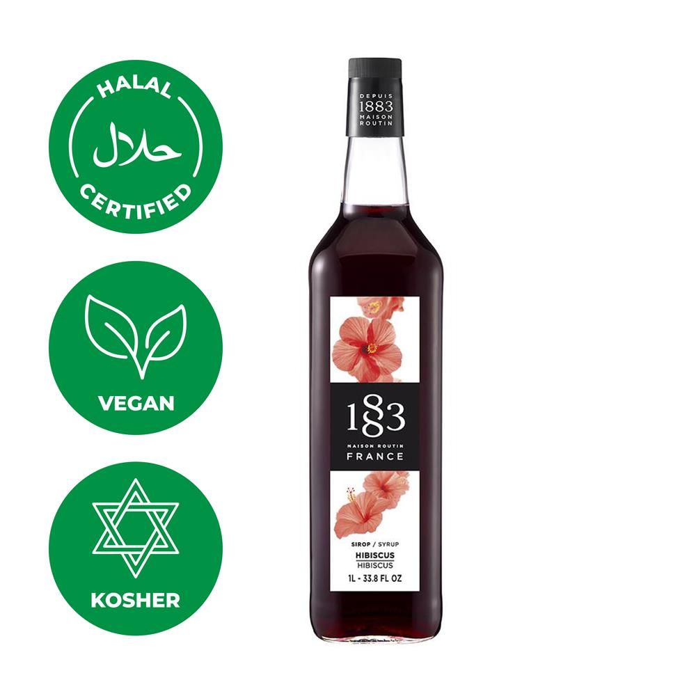 Сироп 1883 Maison Routin Гибискус (Hibiscus), 1 л, стекло