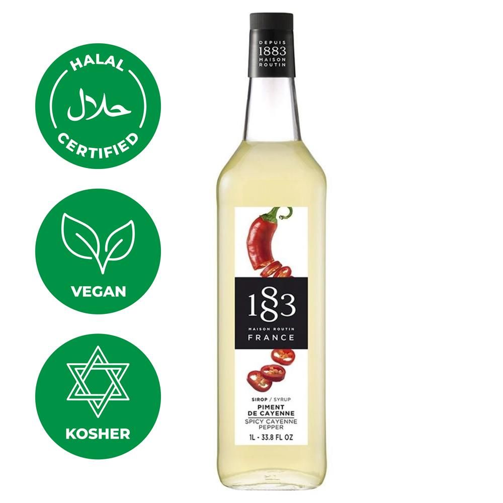 Сироп 1883 Maison Routin Острый кайенский перец (Spicy Cayenne Pepper), 1 л, стекло